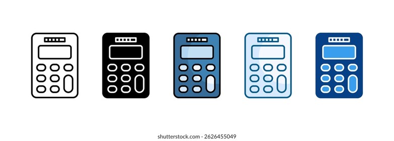 Conjunto de ícones da calculadora de bolso Coleção de estilos múltiplos