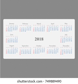 Pocket Calendar 2017, vector illustration