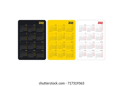 Pocket Calendar, 2018