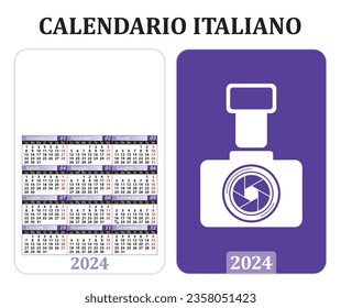 Pocket Calendar for 2024 in Italian, with space for publicity and image