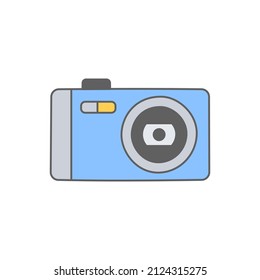 Pocket camera, Compact camera icon in color icon, isolated on white background 
