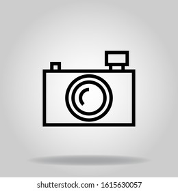 pocket camera icon with black line style
