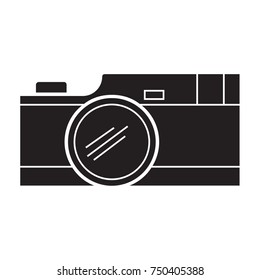pocket camera icon flat black