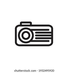 Umrisssymbol der Pocket-Kamera, Vektorgrafik. Aufnahme von Fotos und Videos.