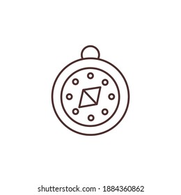 pocket compass outline line icon vector illustration