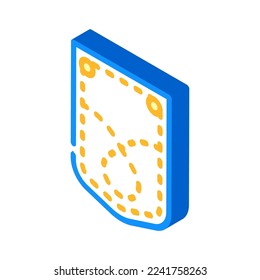 pocket denim isometric icon vector. pocket denim sign. isolated symbol illustration