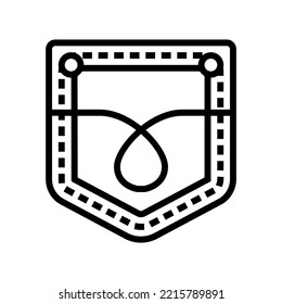 pocket denim line icon vector. pocket denim sign. isolated contour symbol black illustration