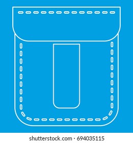 Pocket design icon blue outline style isolated vector illustration. Thin line sign