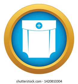 Pocket design icon blue vector isolated on white background for any design