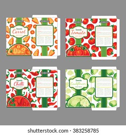 Pocket design for seeds. Carrot, tomato, chilli, cauliflower seeds.