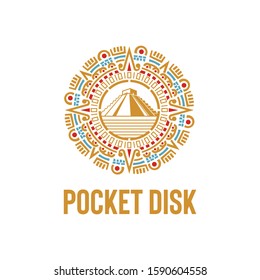 Pocket Disk Mandala logo vector