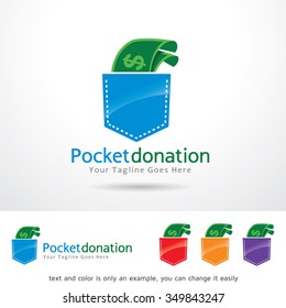 Pocket Donation Logo Template Design Vector