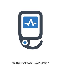 Pocket ECG Icon Isolated On White Background 
