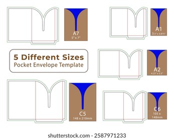 Pocket Envelope Dieline Template for the Gift card