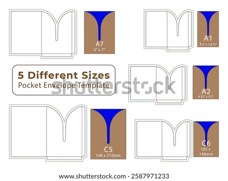 Pocket Envelope Dieline Template for the Gift card