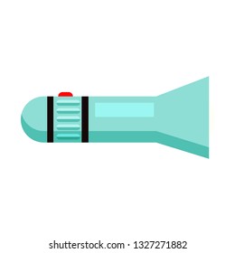 Pocket flashlight. Lamp, light, battery, torch. Camping concept. Vector illustration can be used for topics like hiking, expedition, trekking campsite