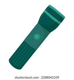 Pocket flashlight. A light source for individual use. Illumination of objects in the dark. Vector illustration in the flat style. Isolated on a white background.