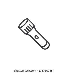 Icono de la línea de la linterna de bolsillo. signo de estilo lineal para concepto móvil y diseño web. Icono de vector de contorno de linterna. Símbolo, ilustración del logotipo. Gráficos vectoriales