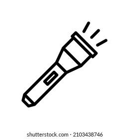 Taschenlampenschild. Umriss- oder Linearsymbol.