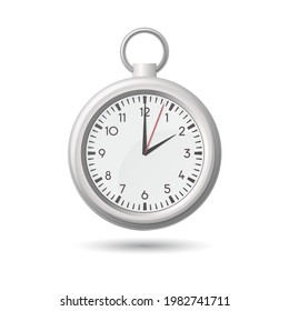 Pocket fob watch concept. Colored flat vector illustration. Isolated on white background.