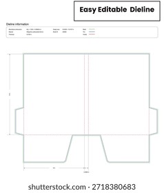 pocket folder dieline template box dieline die lines packaging custom dieline  box cardboard box dieline pizza printable product packaging layout,