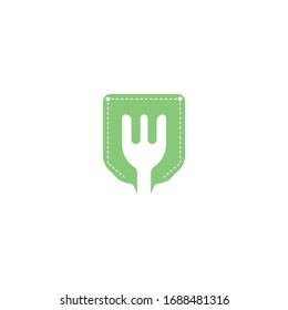 Pocket food vector logo design. Food app logo concept.