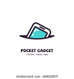 Pocket gadget logo template design. Vector illustration.