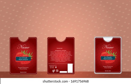 pocket hand sanitizer with label design. vector illustration 