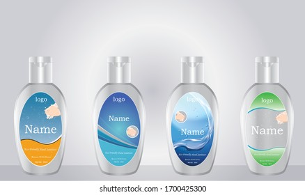 pocket hand sanitizer with label design. vector illustration 