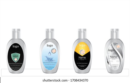 pocket hand sanitizer with label design. vector illustration 
