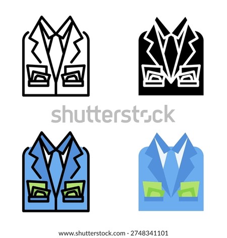 Pocket icon collection of various styles for design branding, print and digital media