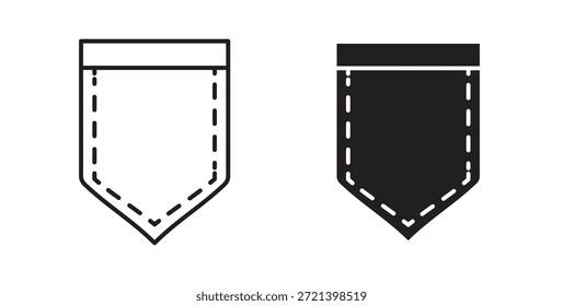 Conjunto de conceitos de ícone de bolso. Coleção de ícones simples