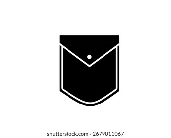 Icono de bolsillo aislado sobre fondo blanco.