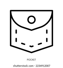 pocket icon. Line Art Style Design Isolated On White Background