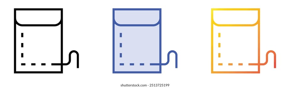 pocket icon. Linear, Blue Fill and Gradient Style Design Isolated On White Background