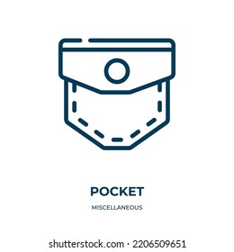 Pocket icon. Linear vector illustration from miscellaneous collection. Outline pocket icon vector. Thin line symbol for use on web and mobile apps, logo, print media.