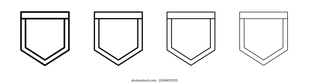 Pocket icon Outline sign symbol set