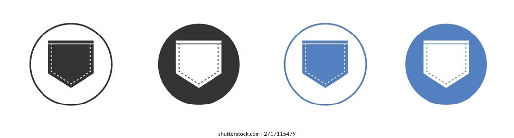 Conjunto de pictogramas de icono de bolsillo. Diseños de iconos de Vector