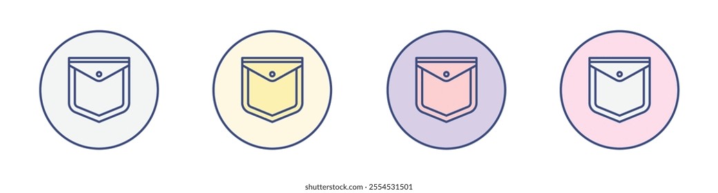 Pocket icon Thin line flat illustration