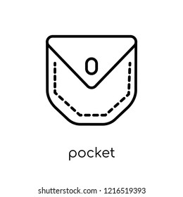 pocket icon. Trendy modern flat linear vector pocket icon on white background from thin line collection, outline vector illustration