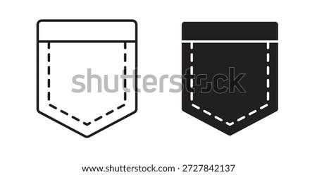 Pocket icons. Outline icons vector collection. flat illustrations