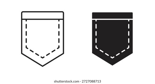 Ícones de bolso definidos. Ilustração de vetor de linha simples