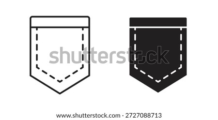 Pocket icons set. Simple line vector illustration