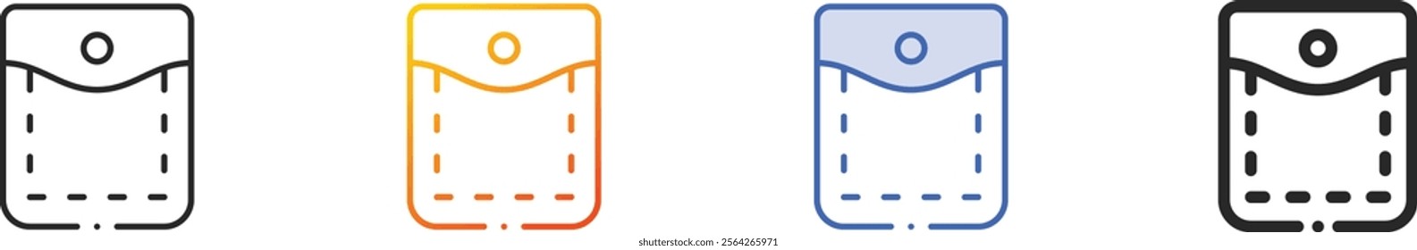 pocket icon.Thin Linear, Gradient, Blue Stroke and bold Style Design Isolated On White Background