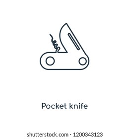 Pocket knife concept line icon. Linear Pocket knife concept outline symbol design. This simple element illustration can be used for web and mobile UI/UX.
