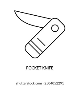 Icono de línea de concepto de navaja de bolsillo. Ilustración de elemento simple. Diseño de símbolo de contorno de concepto de cuchilla de bolsillo.