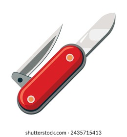 
Pocket knife flat vector illustration on white background.