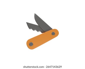 pocket knife icon 3d illustration render
