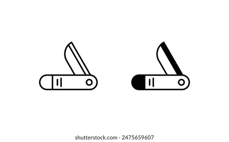 Pocket Knife icon design with white background stock illustration