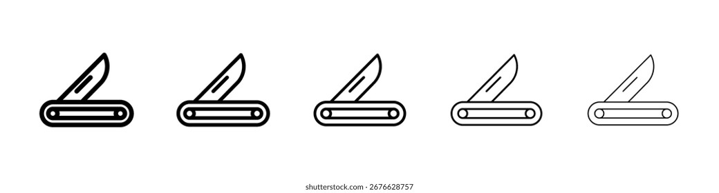 Icono de cuchillo de bolsillo lleno de concepto de signo plano para el Diseño web.